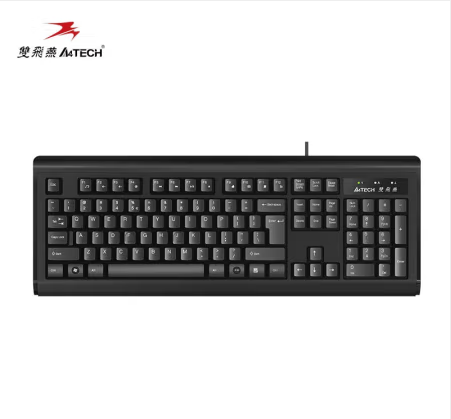 双飞燕(A4TECH) KB-8A 有线键盘 办公打字专用台式电脑笔记本外接薄膜键盘 USB接口 黑色